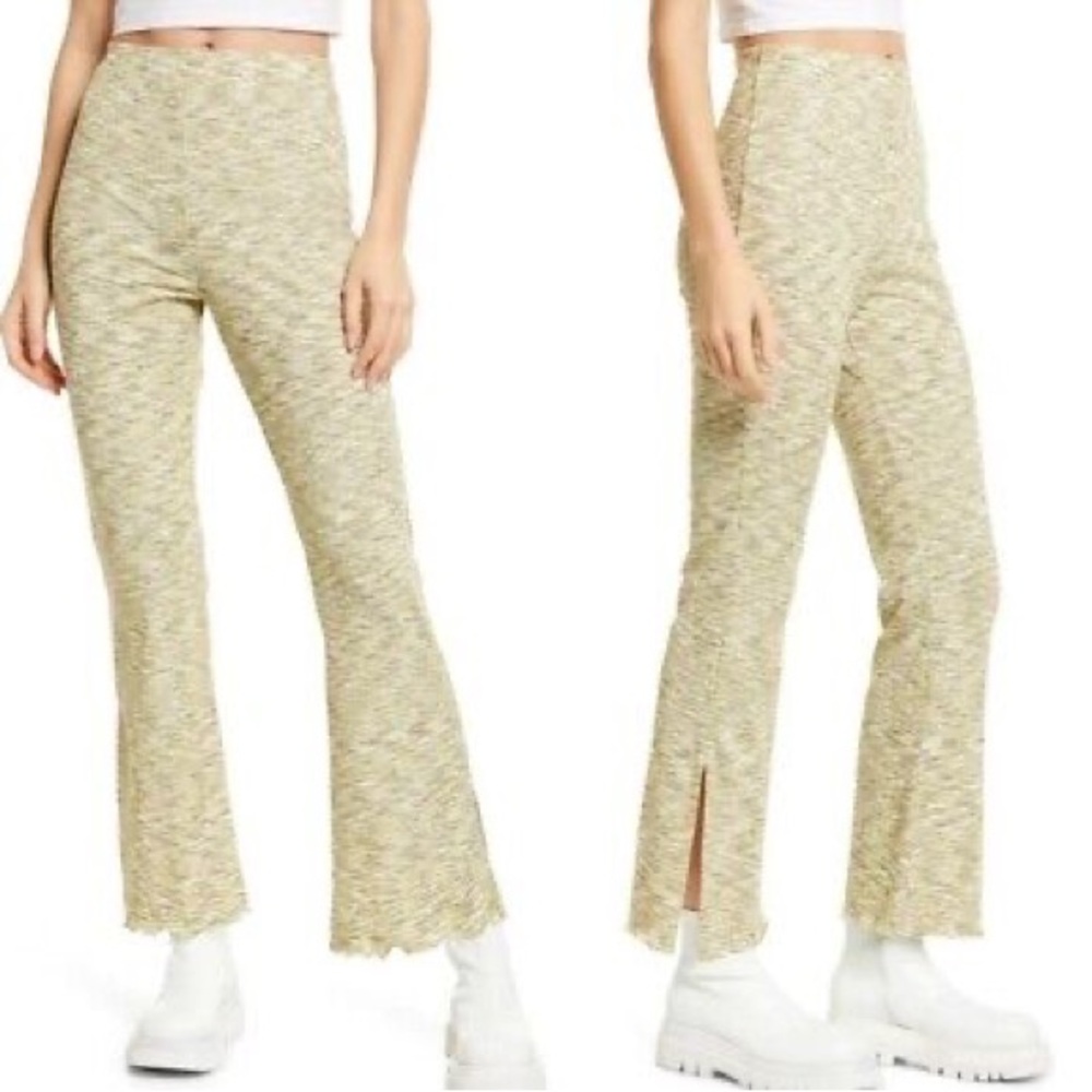 Lisa Says Gah Josie Ribbed Space Dye Flare Pants Size S.